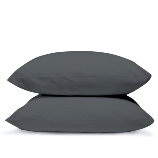 Lot de 2 taies d'oreiller percale - anthracite