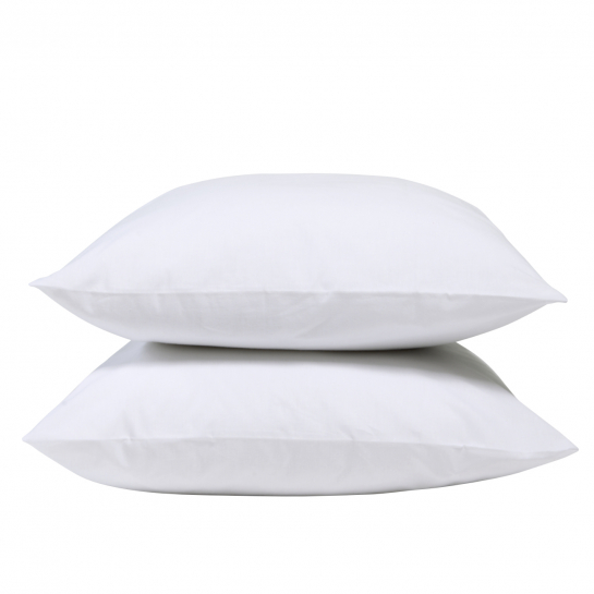 Lot de 2 taies d'oreiller percale - blanc