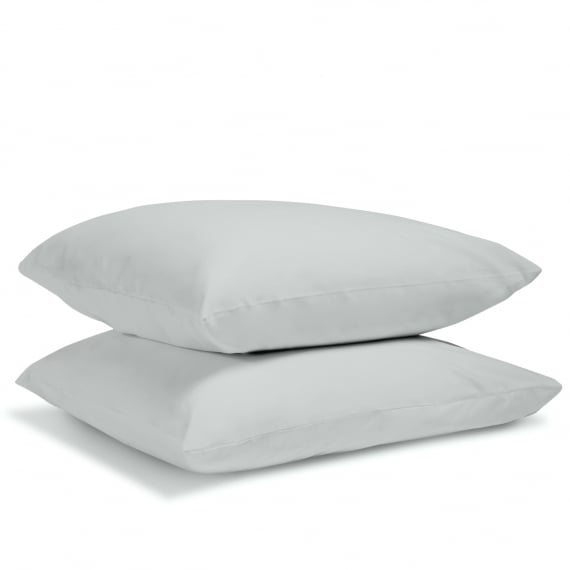 Lot de 2 taies d'oreiller percale - gris clair