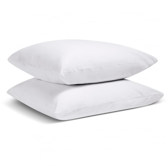 Lot de 2 taies d'oreiller percale - blanc