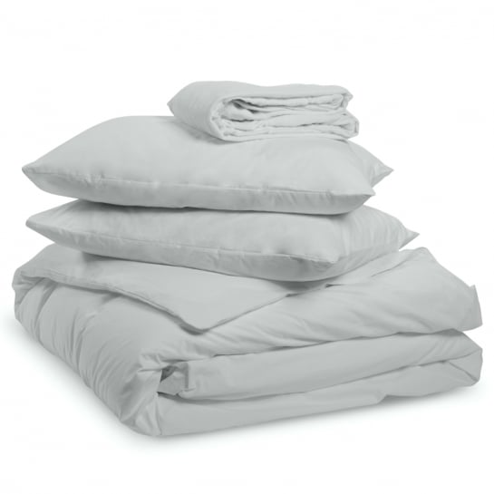 Parure de lit percale - gris clair