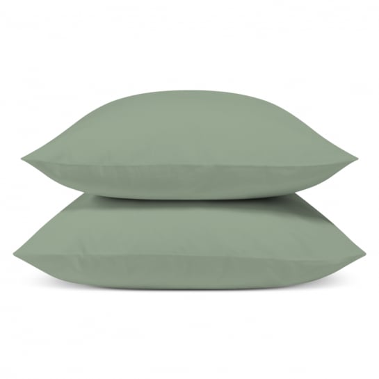 Lot de 2 Taies d'oreiller percale de coton - Couleur Sauge