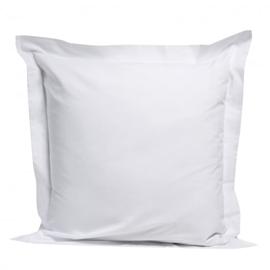 Taie percale 80fils/cm² à volants plat | Blanc