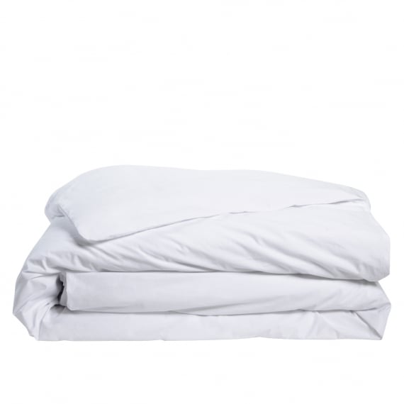 Lot de 3 housses de couette 140x200 cm percale 100% coton blanc