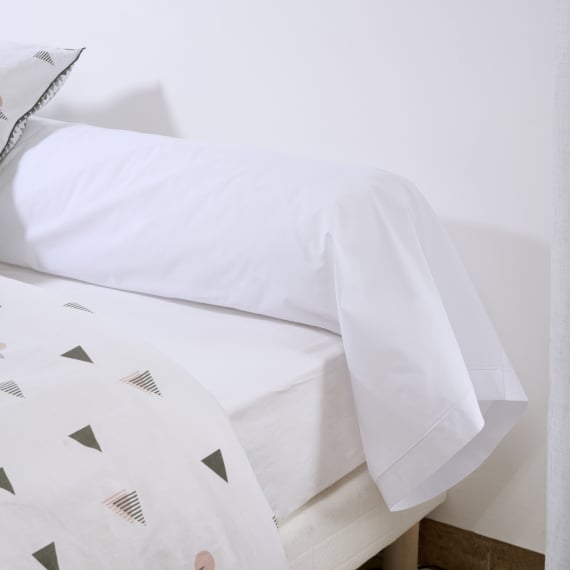 Taie de traversin percale - Blanc